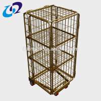 Customized industrial warehouse wire mesh roll cage trolley price